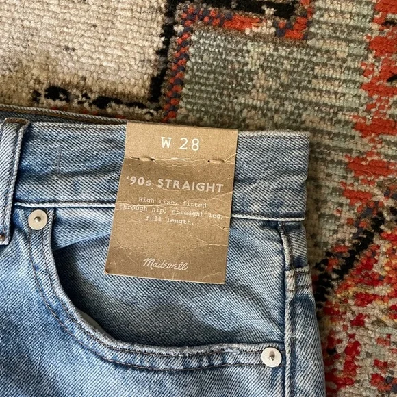 NWT Madewell The '90s Straight Jean, Size 28 - Picture 7 of 8